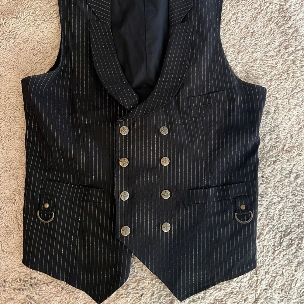 Lip Service Vest , double breasted, goth, rock, etc